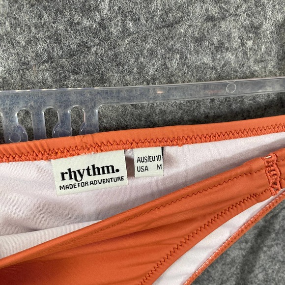Rhythm Bikini Bottoms Medium Orange My Cheeky Ruched Swimwear - Picture 9 of 11